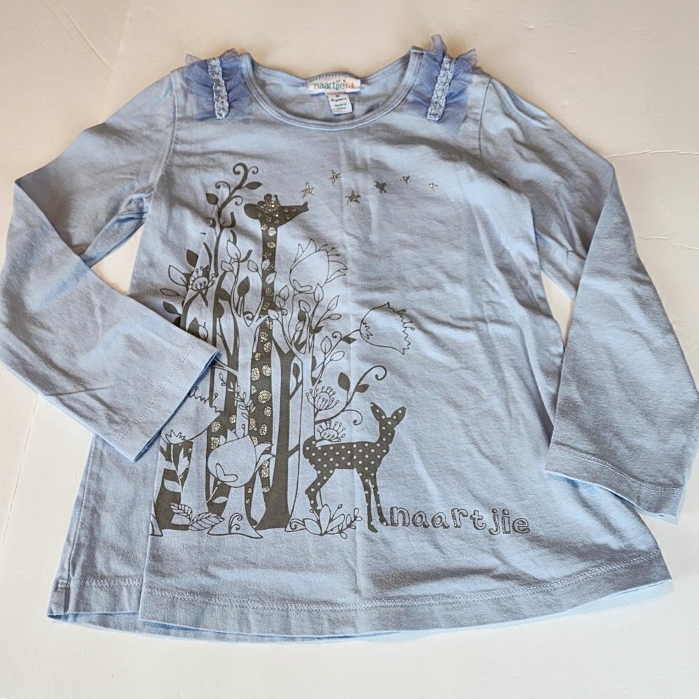 Naartjie size 5 shirt Blue Deer long sleeve